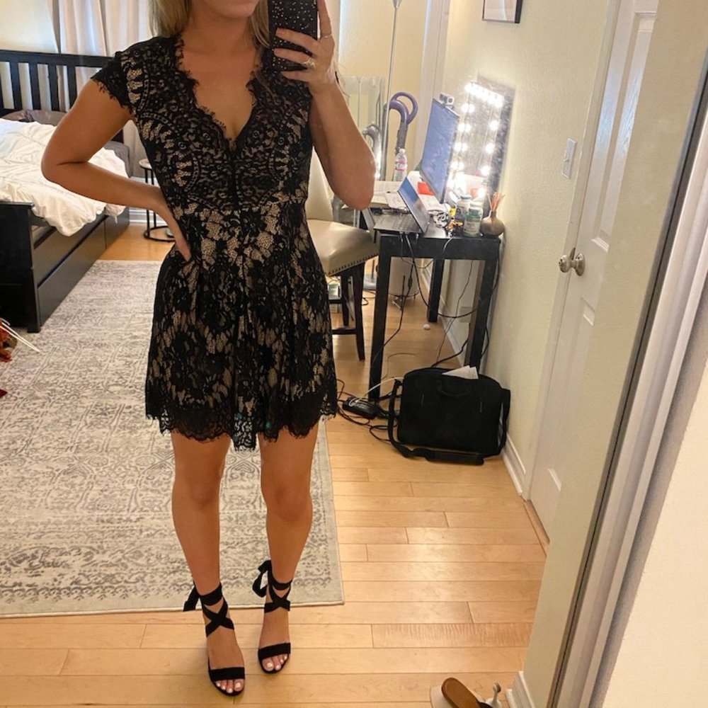 Black Lace Mini Dress